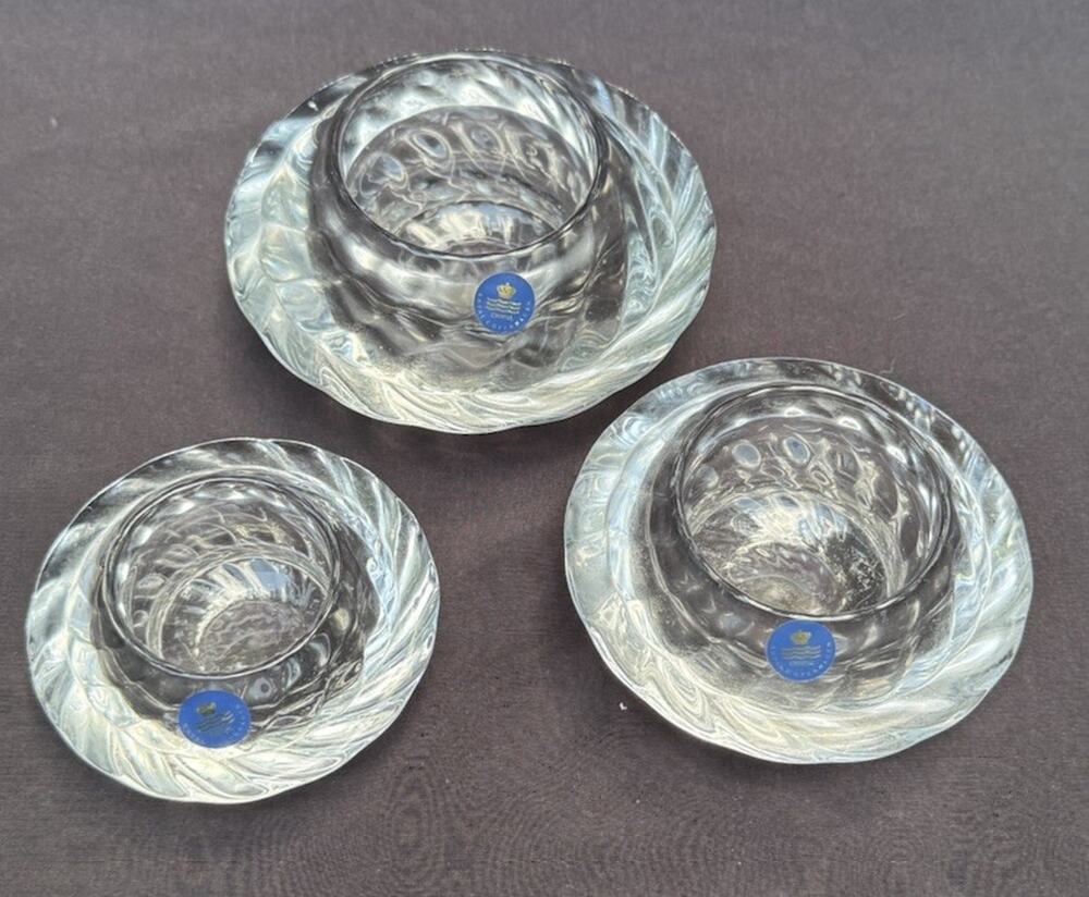 Royal Copenhagen Crystal Holmgaard Capriole Candle Holder Denmark 3 Sizes New!
